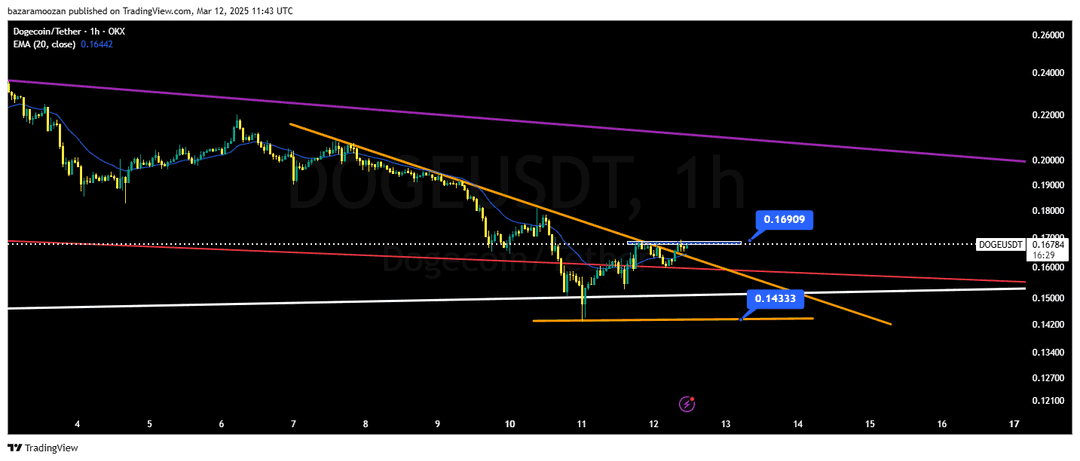 تحلیل دوج کوین ( DOGE/USDT ) امروز 22 اسفند 1403