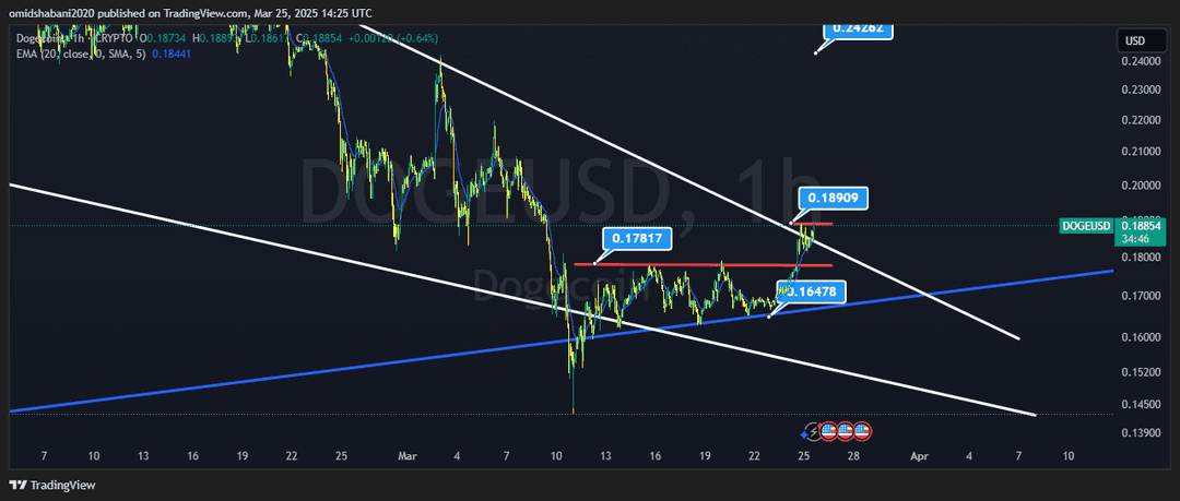 تحلیل دوج کوین ( DOGE/USDT ) امروز 5 فروردین 1403