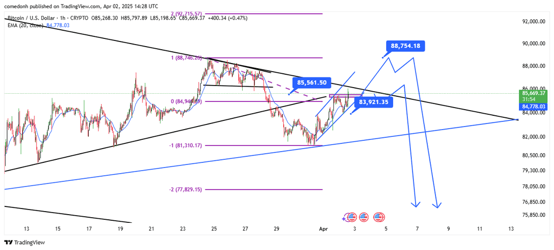 تحلیل بیت کوین ( BTC/USDT ) امروز 13 فروردین 1404