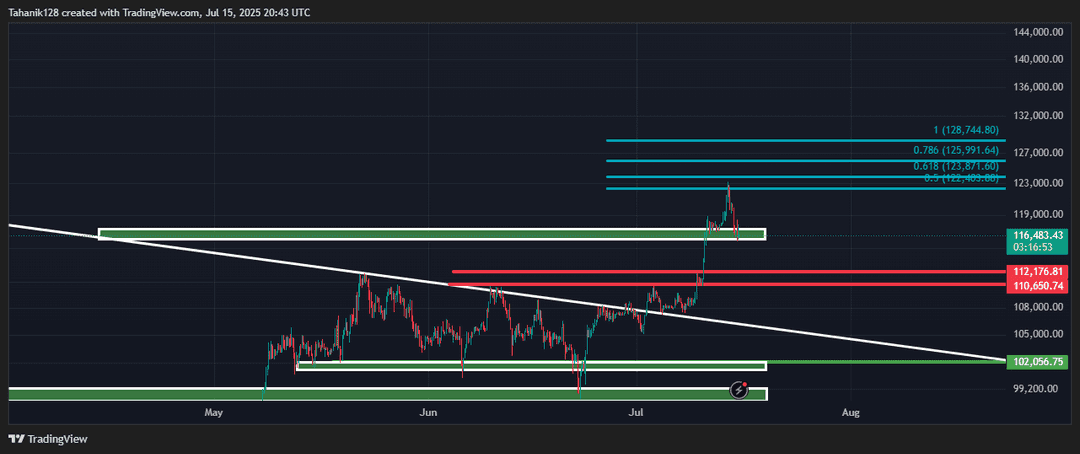 تحلیل بیت کوین (BTC/USDT) امروز 24 تیر 1404