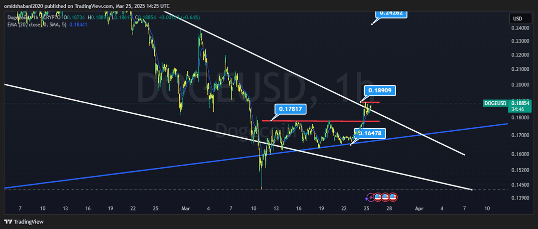 تحلیل دوج کوین ( DOGE/USDT ) امروز 5 فروردین 1403