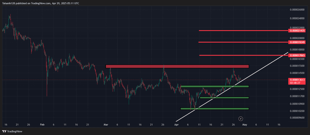 تحلیل شیبا (SHIB/USDT) امروز 9 اردیبهشت 1404