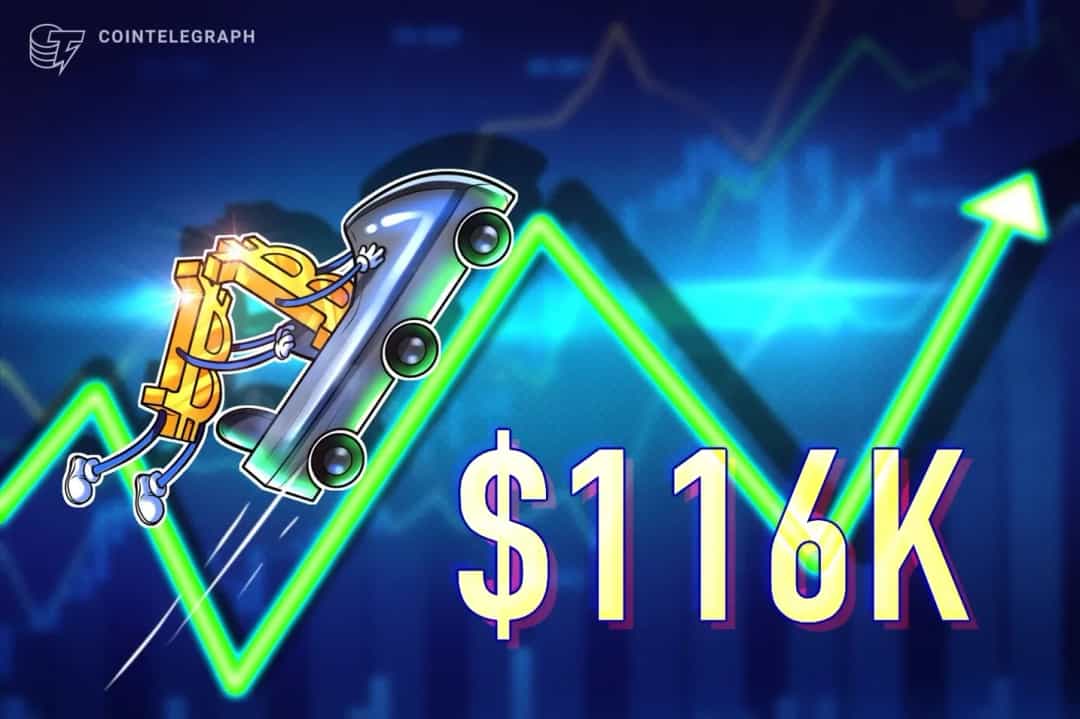 BTC/USD به 116,077 دلار آمریکا رسید؛ احتمال پر شدن گپ CME