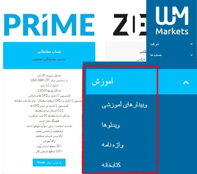 بخش آموزشی دبلیو ام مارکتس