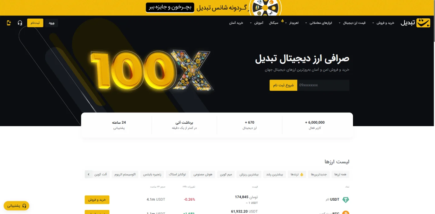 صفحه اصلی صرافی تبدیل